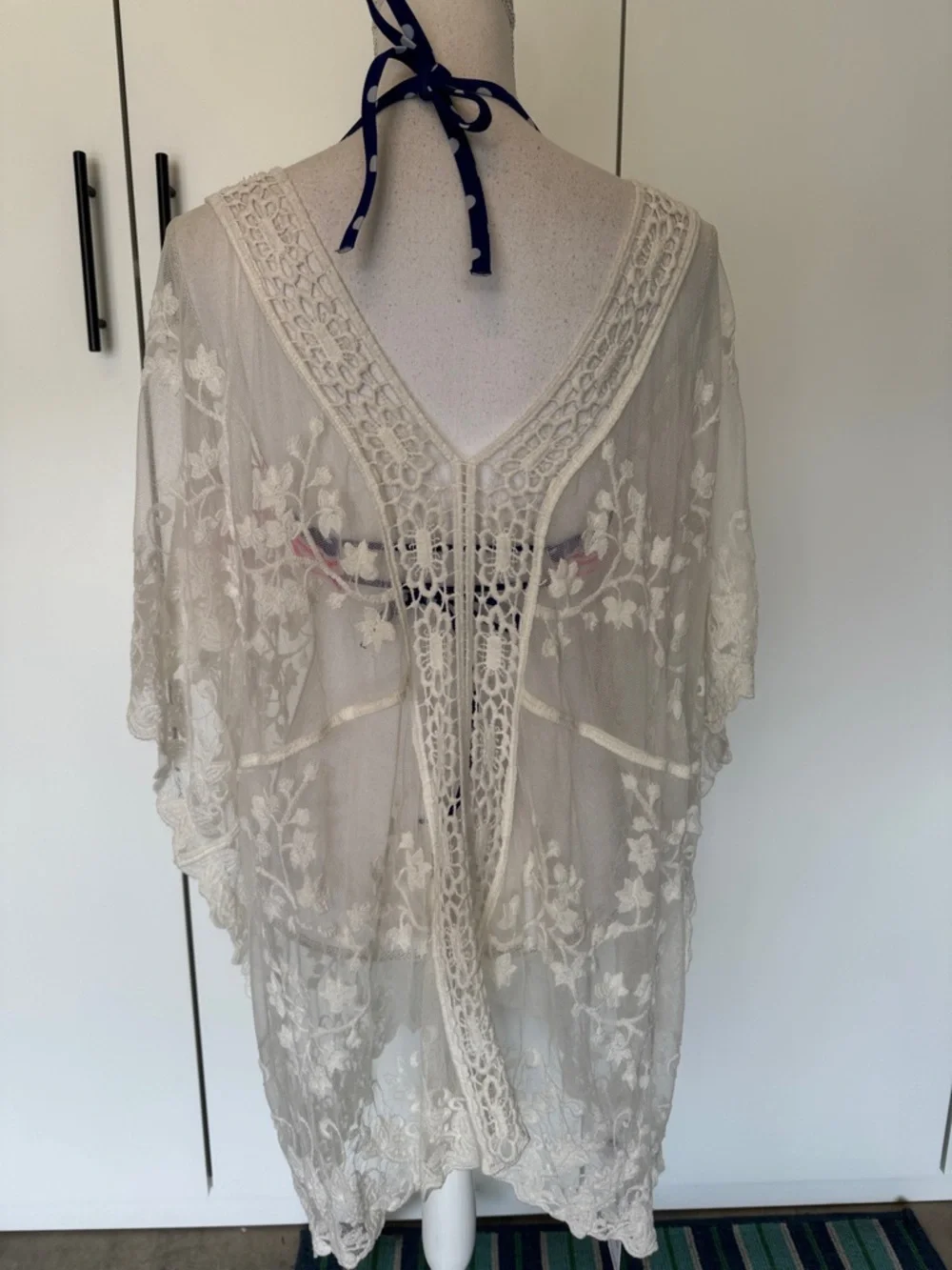 Cupshe White Crochet Lace Swim Cover-Up - Picture 2 of 3